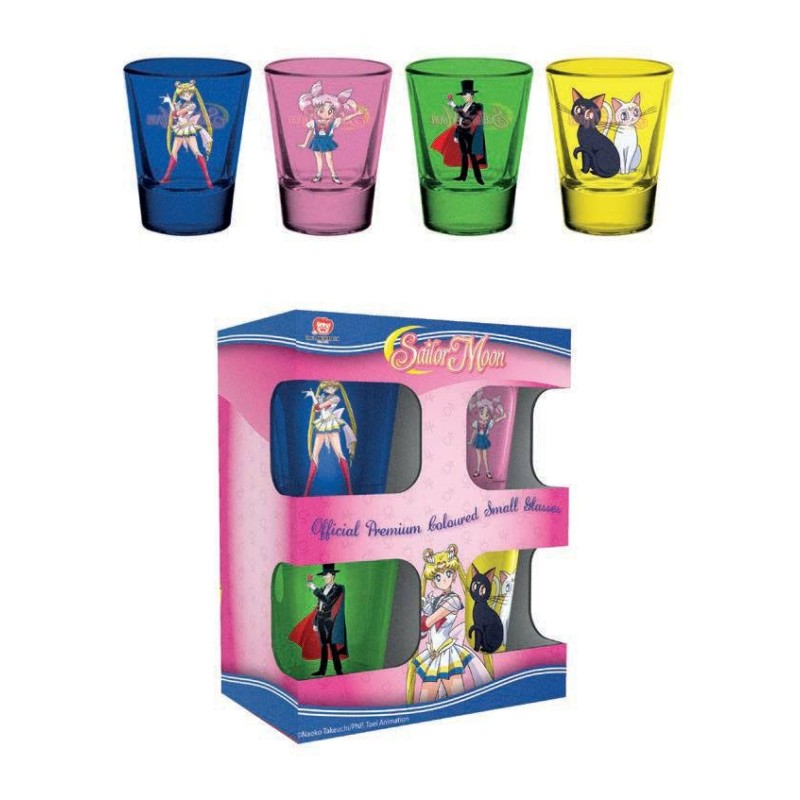 Set de 4 verres à liqueur Sailor Moon Characters & Symbols