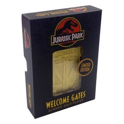 Réplique en métal plaqué or ticket Jurassic Park Entrance Gates
