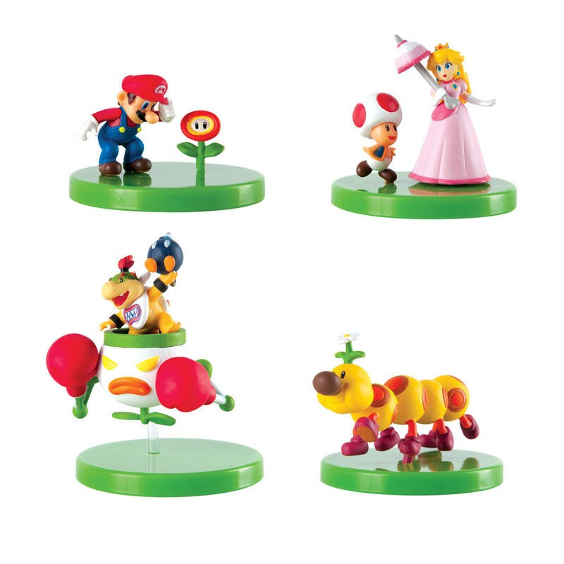 Lot de 4 figurines Super Mario Buildable Figure