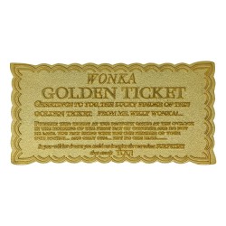 Réplique Charlie et la Chocolaterie Mini Golden Ticket (plaqué or)