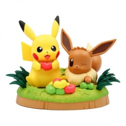 Diorama Pokémon Pikachu et Evoli