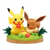 Diorama Pokémon Pikachu et Evoli