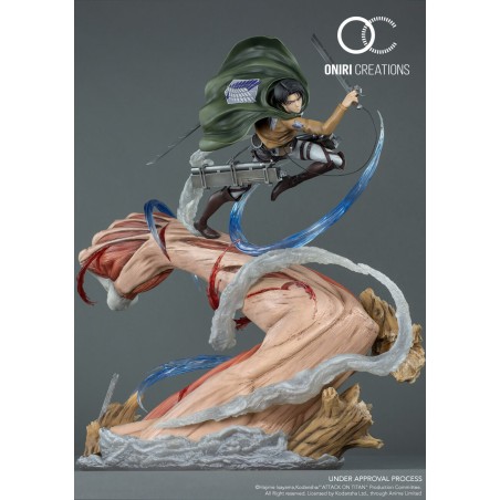 Statuette en résine L’Attaque des Titans 1/6 Levi VS Female Titan