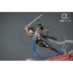 Statuette en résine L’Attaque des Titans 1/6 Levi VS Female Titan