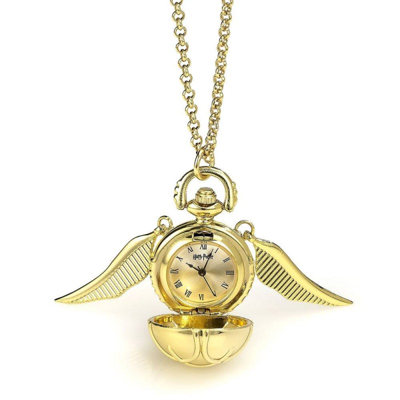 Collier avec horloge Harry Potter Vif d'or