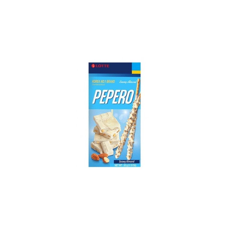 Pepero Snowy Almond (chocolat bland et amandes)