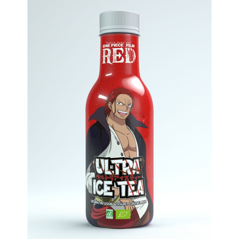 Bouteille de thé glacé bio One Piece Ultra Ice Tea Fruits Rouges Shanks