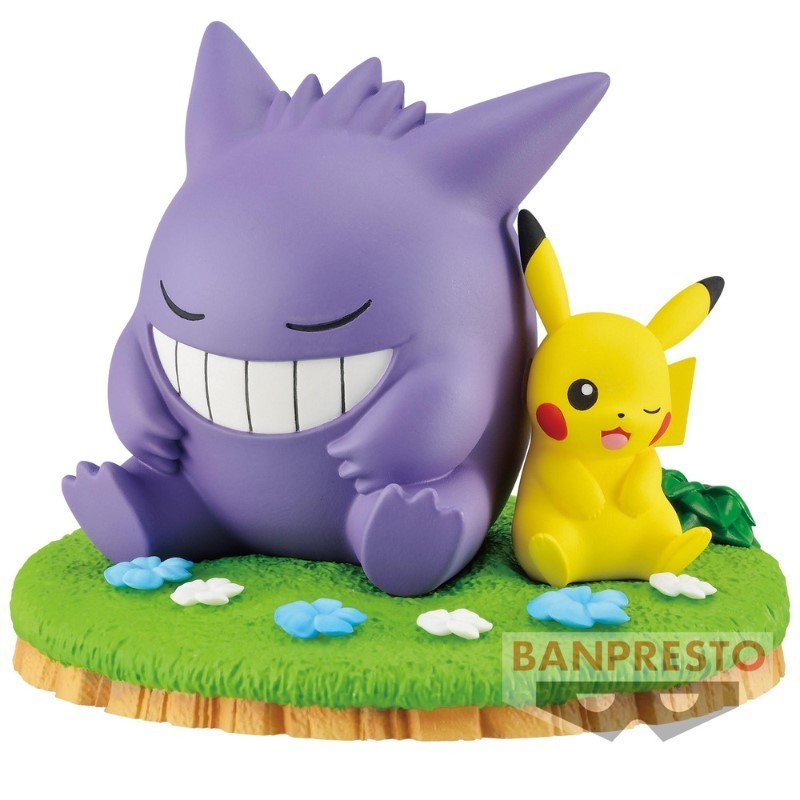 Figurine Pokemon Ectoplasma et Pikachu Relax Time Diorama