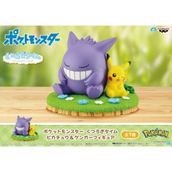 Figurine Pokemon Ectoplasma et Pikachu Relax Time Diorama