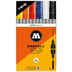 Lot de 6 Molotow Acrylic Marker One4All Twin