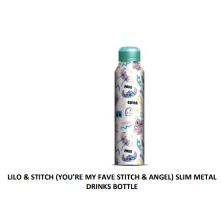 Bouteille en métal Disney Lilo & Stitch You're my fave Stitch & Angel