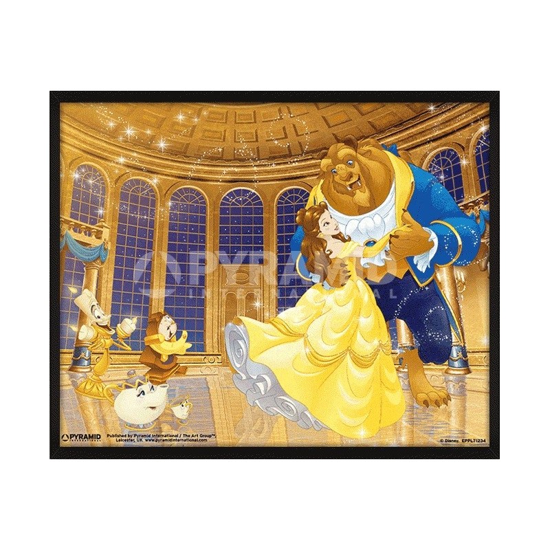 Poster effet 3D encadré La Belle Et La Bête